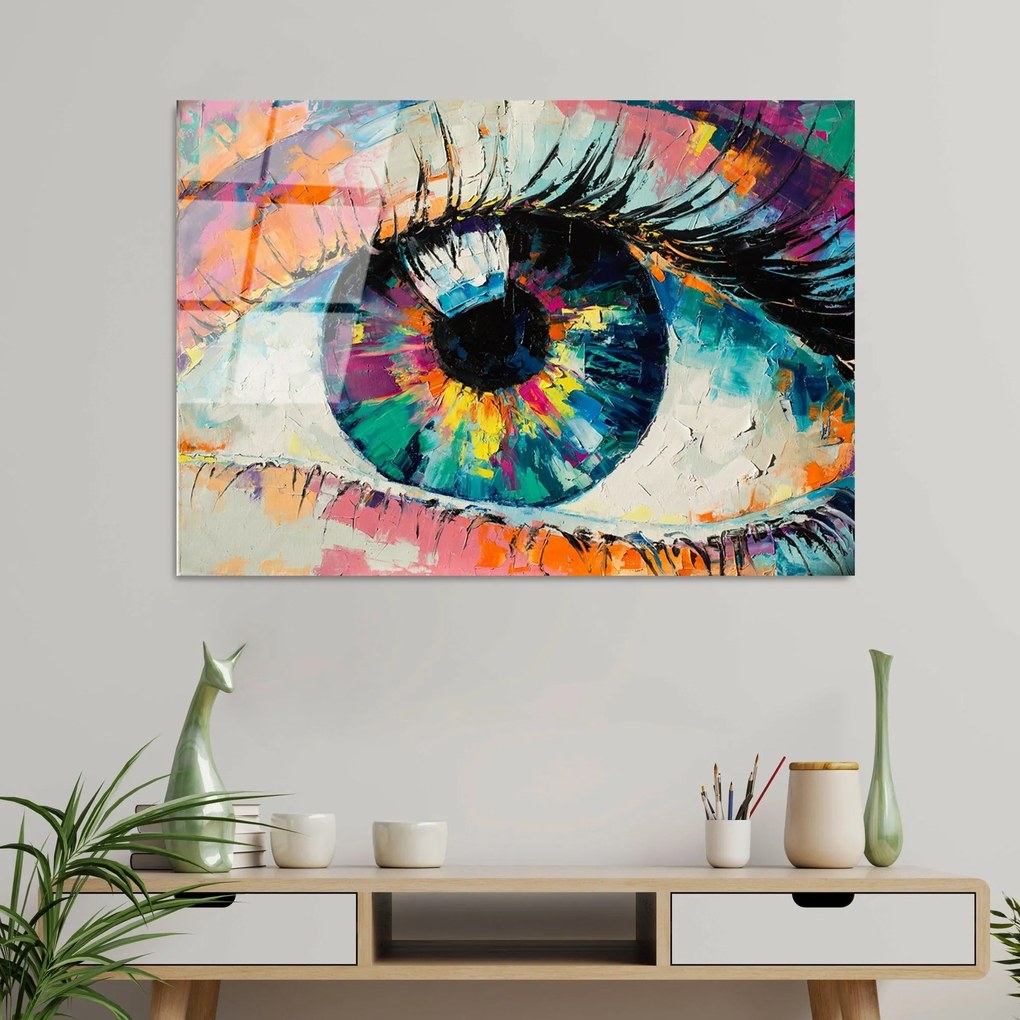 Pintura Decorativa em Vidro Temperado UV-179 – Multicolor – 70 x 100 c