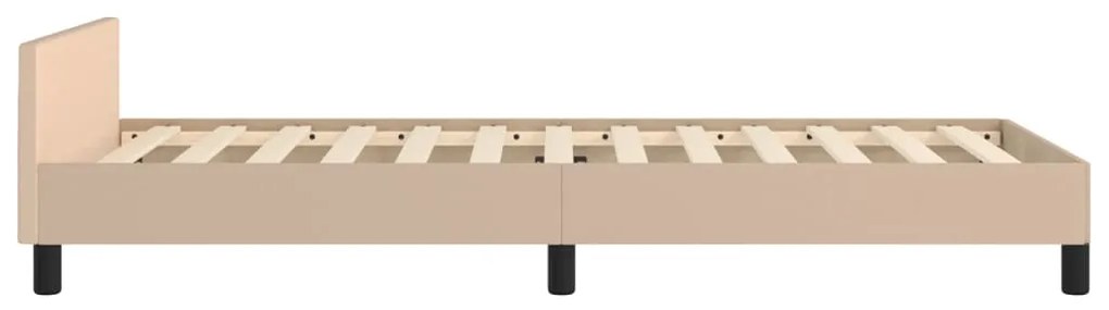 Estrutura de Cama Salu com Cabeceira em Couro Artificial Cappuccino -