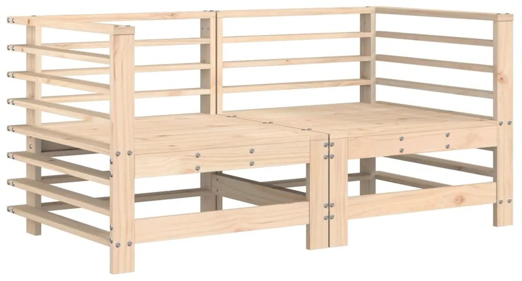 Sofás de canto com almofadões 2 pcs pinho maciço