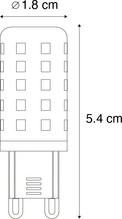 Conjunto de 5 Lâmpadas LED G9 Transparentes 2W 370 lm 3000K
