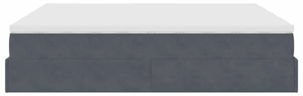 Estrutura cama otomana colchões 180x200 cm cinzento escuro