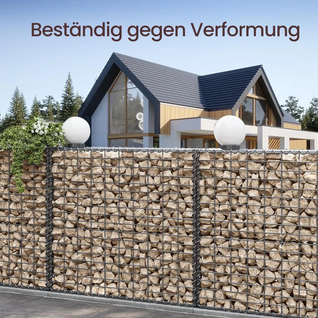 Cesto Gabião 100 x 90 x 30 cm aço galvanizado (Tábua não incluida) 40-60 g/m² Prateado