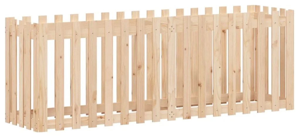 Canteiro elevado c/ design de cerca 200x50x70 cm pinho maciço