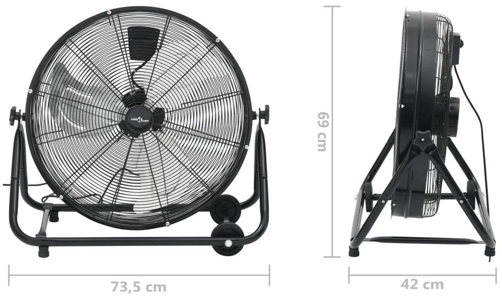 Ventoinha de tambor industrial 60 cm 172,5 W preto