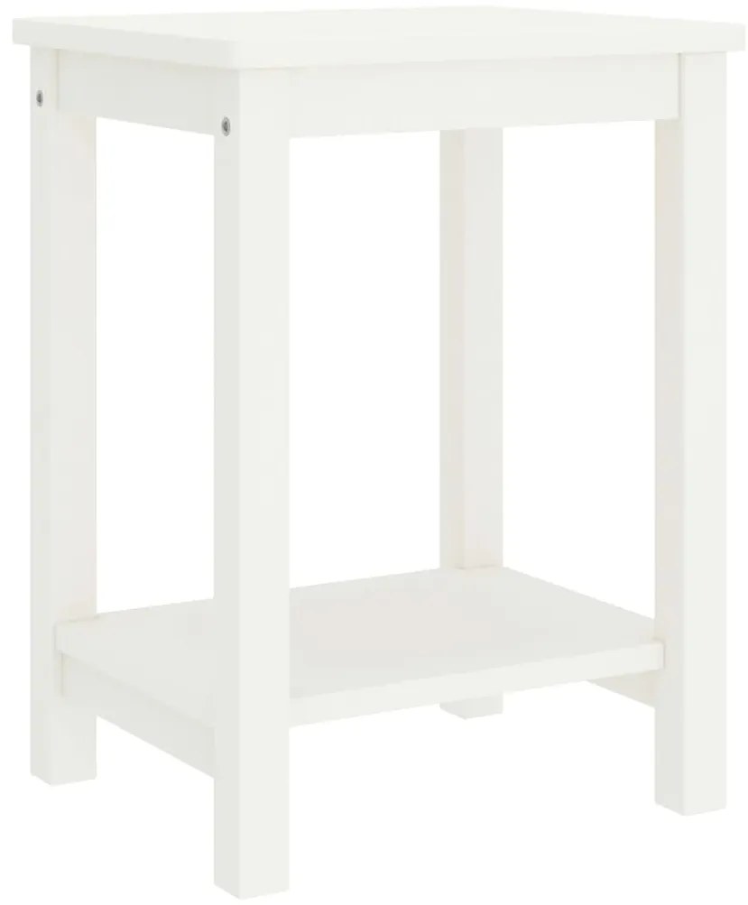 Mesa de cabeceira 35x30x47 cm madeira de pinho maciça branco