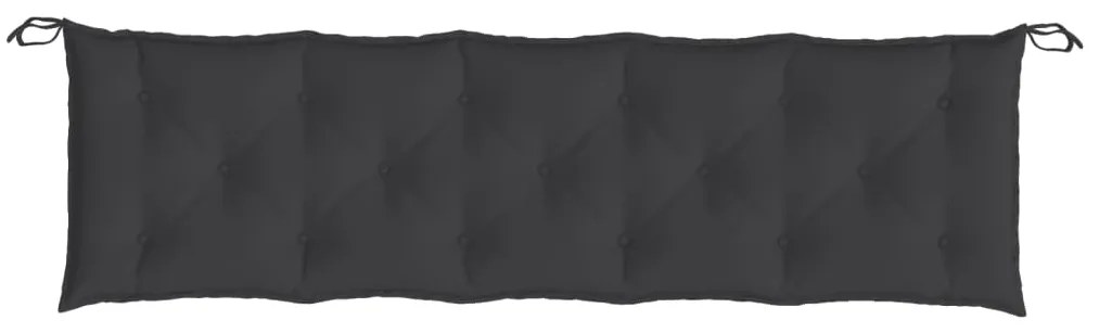 Almofadão p/ banco de jardim 180x50x7 cm tecido oxford preto