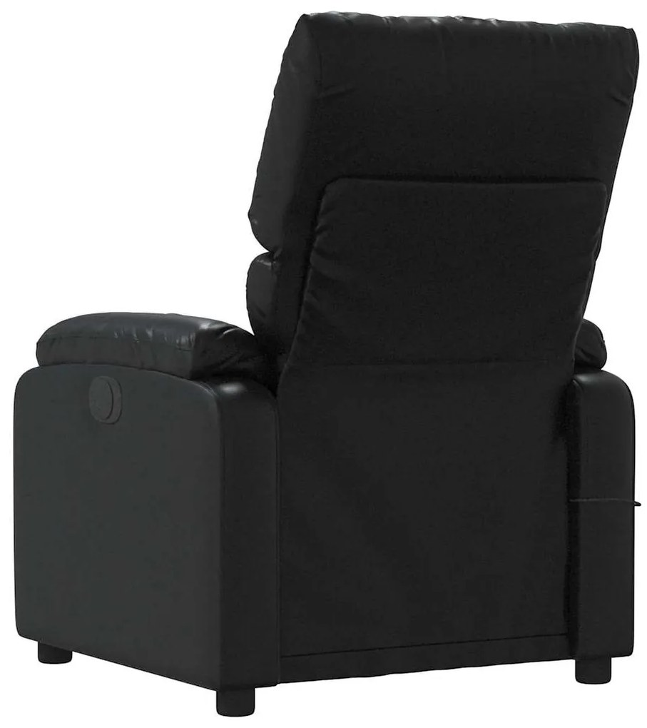 Poltrona de massagens reclinável couro artificial preto