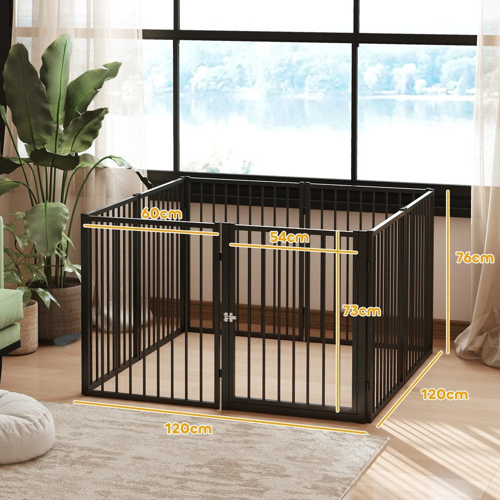 PawHut Parque para Cães Cercado para Cães com 8 Painéis 60x76 cm Parqu