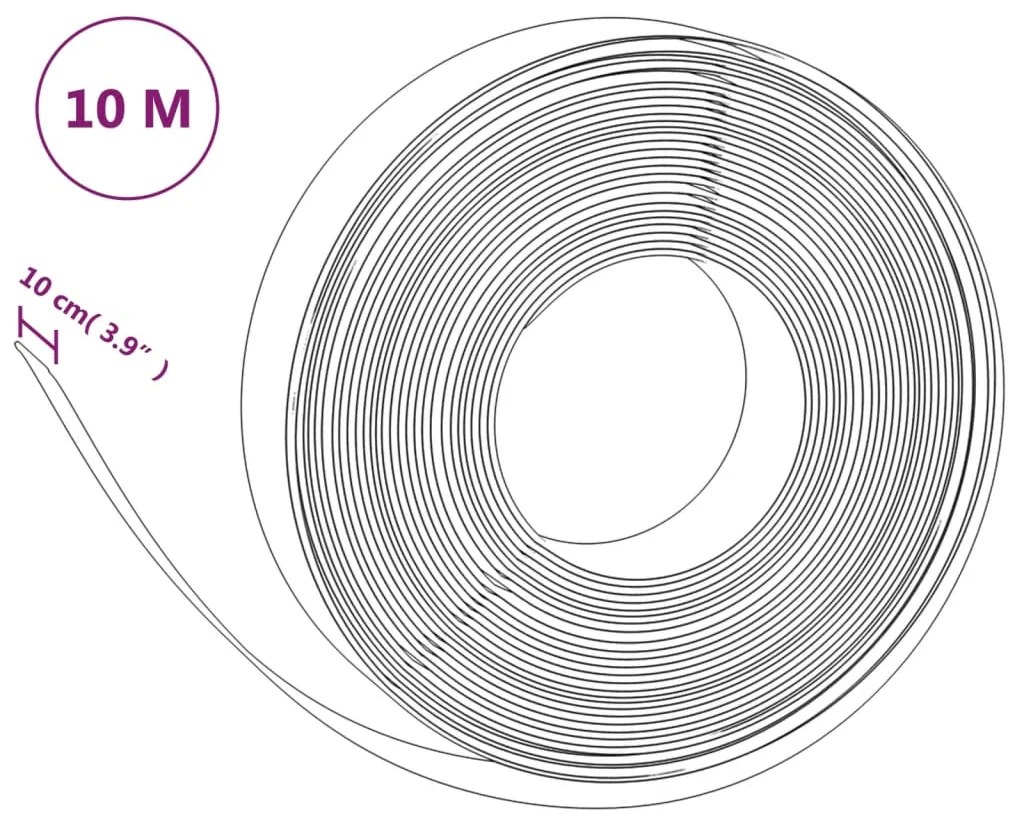 Bordas de jardim 5 pcs 10 m 10 cm polietileno preto