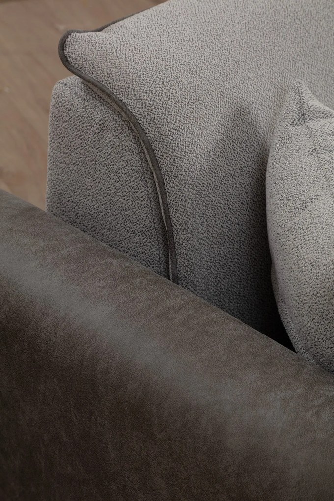 Sofá-Cama de Canto Aren – Cinzento – 150 x 260 cm
