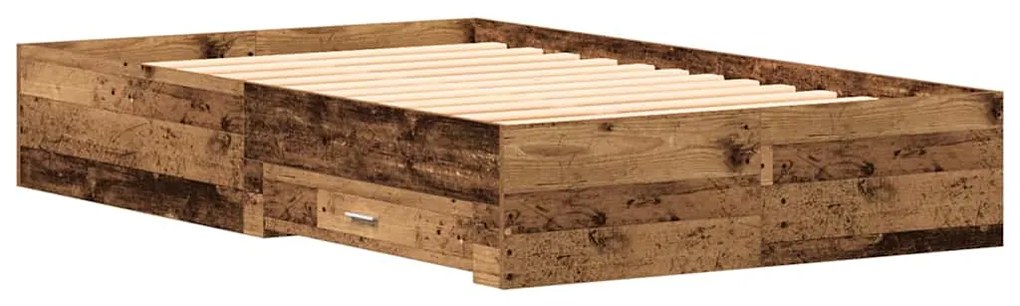 Cama com Gavetas vidaXL Madeira Velha 120x190 cm Madeira de Engenharia