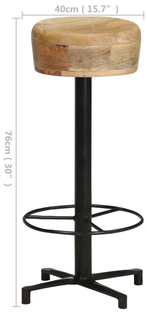 Bancos de bar 2 pcs 76 cm madeira de mangueira maciça