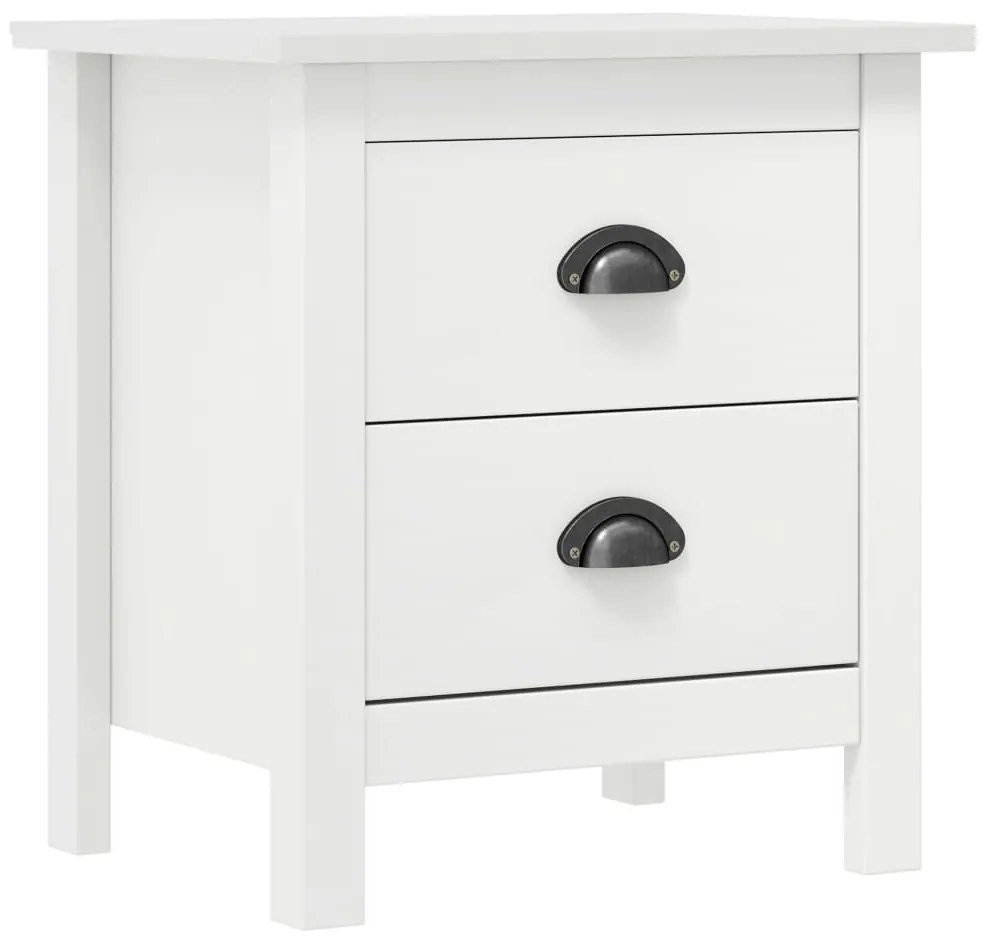 Mesas cabeceira Hill 2 pcs 46x35x49,5cm pinho branco