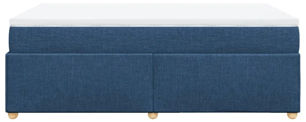 Cama boxspring com colchão 120x190 cm tecido azul