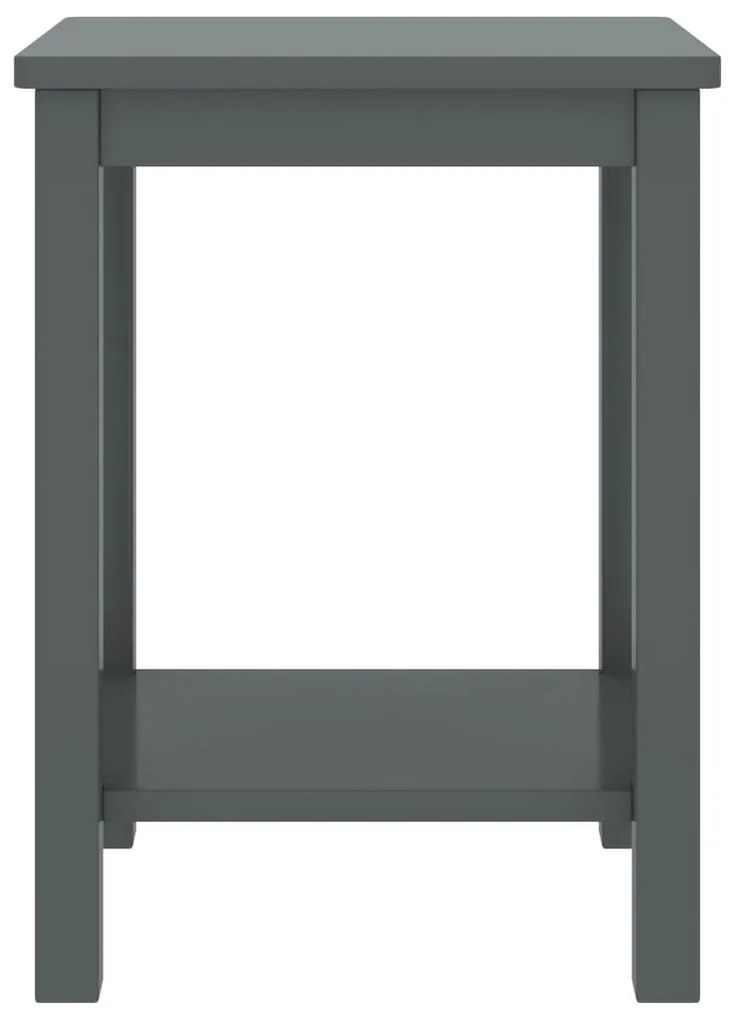 Mesa de cabeceira 35x30x47 cm pinho maciço cinzento-escuro