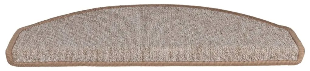 Tapetes de escada 15 pcs 65x24x4 cm castanho claro