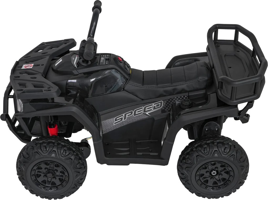 Moto 4 eletrica 12V 4x4 para crianças ATV Robust 01, Rodas de espuma EVA Preta