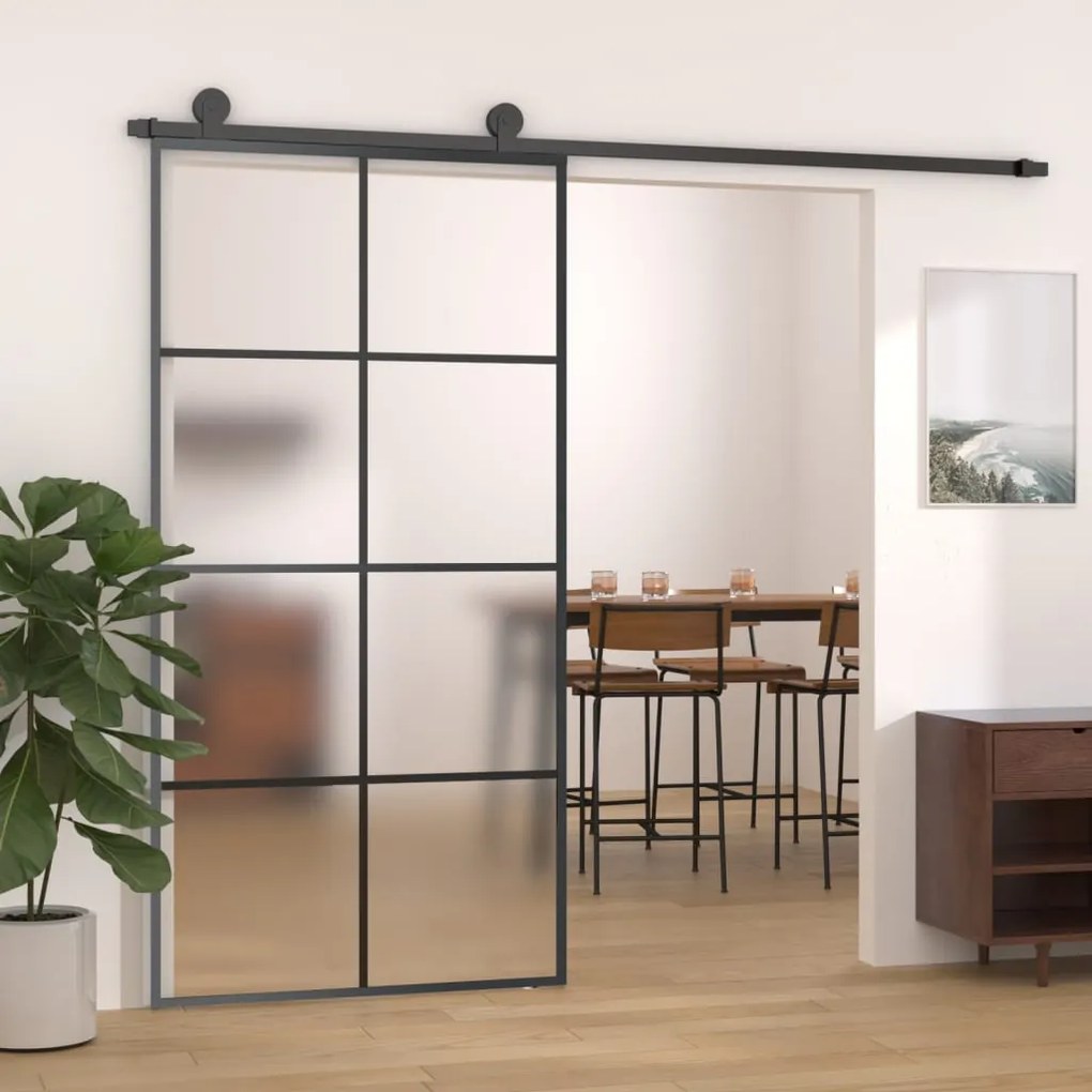 3152143 vidaXL Porta desliz. c/ conj. ferragens 102,5x205cm vidro ESG/alumínio