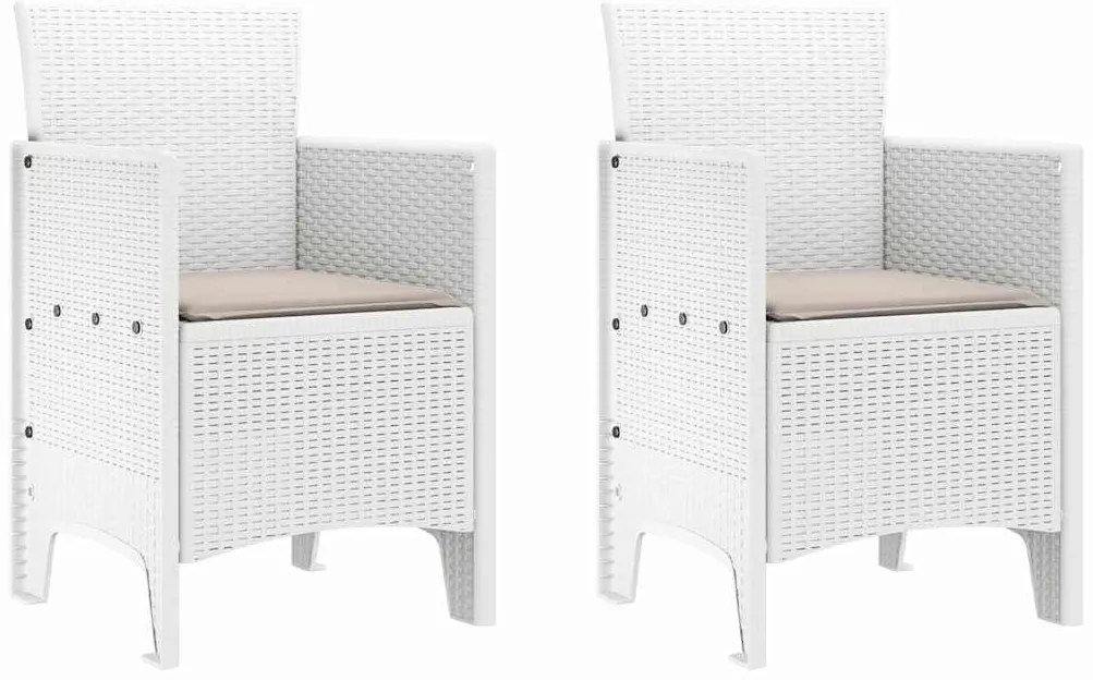 Cadeiras de Jardim 2 pcs Branco 53 x 49 x 85 cm Plástico