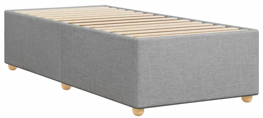 Estrutura de cama sem colchão 90x190 cm tecido cinzento-claro