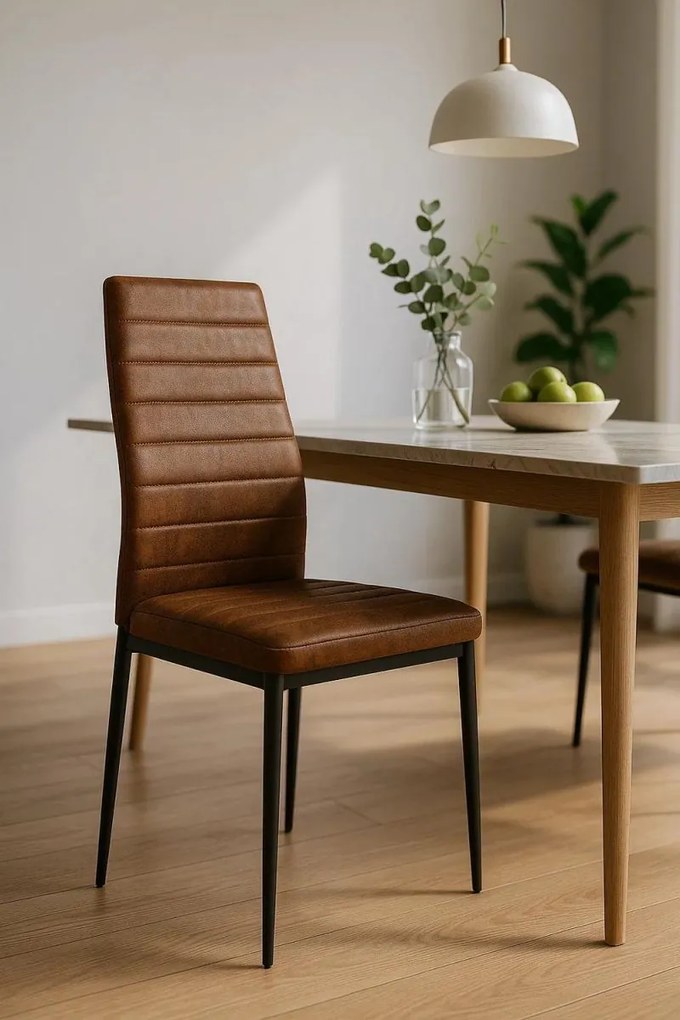 Pack 4 Cadeiras Lauter Couro Sintético - Marrom Vintage