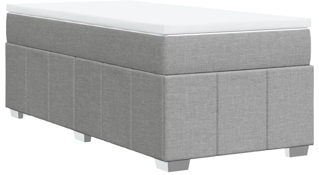 Cama com molas/colchão 80x200 cm tecido cinza-claro