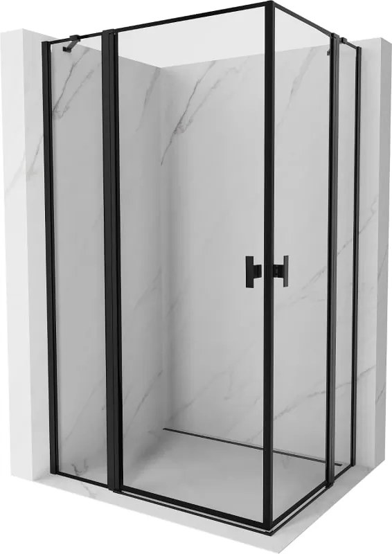 Mexen Mist Duo cabine de duche pivotante 90 x 70 cm, moldura preta, preto - 8A4-090L-070P-70-70