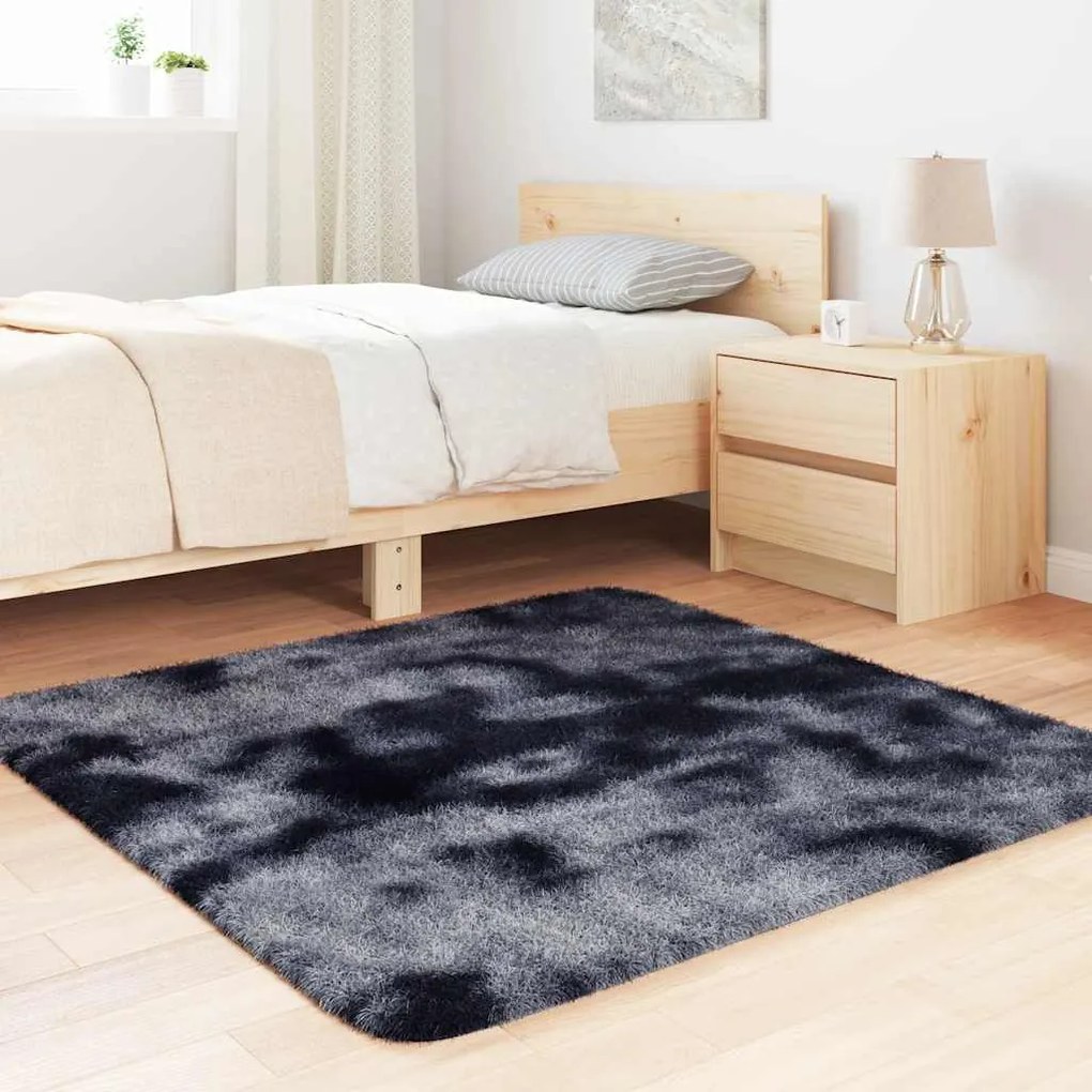 Tapete shaggy de pelo alto NAVARRA 120x120 cm cinzento-escuro