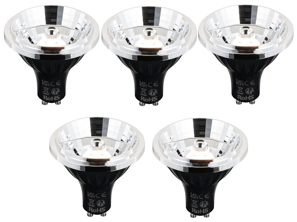 Conjunto de 5 Lâmpada LED Inteligente GU10 Regulável AR70 6W 500lm 2200-6500K