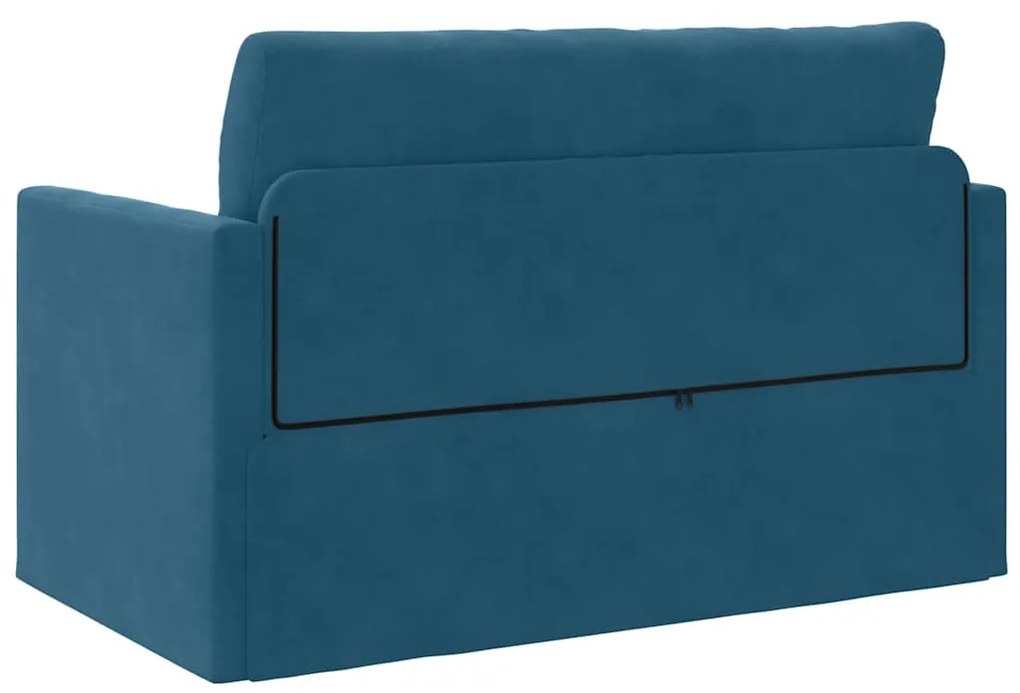 Sofá de chão-cama 2 em 1 Azul 124x204x61 cm Veludo