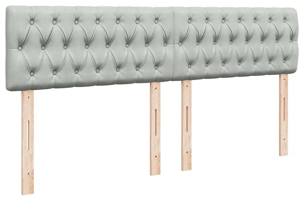 Cama com molas/colchão 200x200 cm veludo cinzento-claro