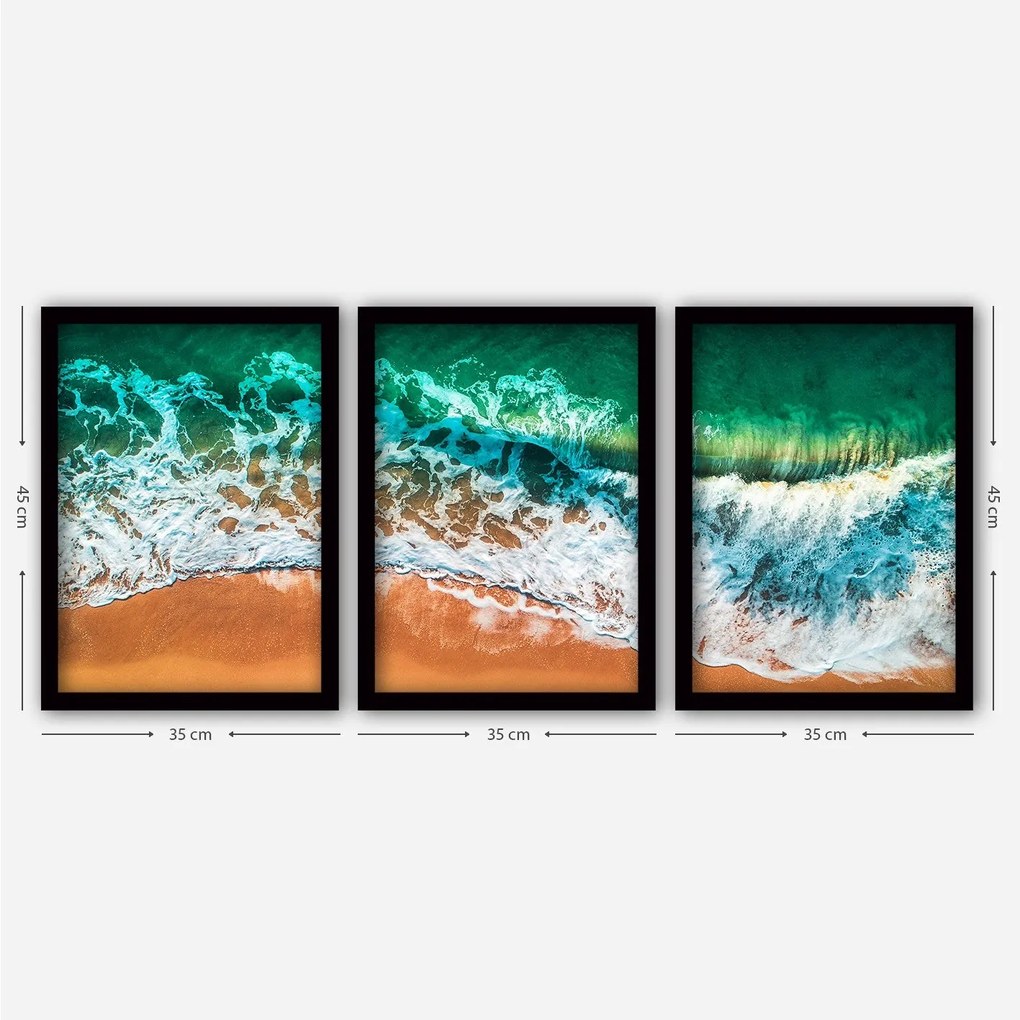 Pintura Decorativa em Moldura 3SC31 – Multicolor – 35 x 45 cm (3 Peças