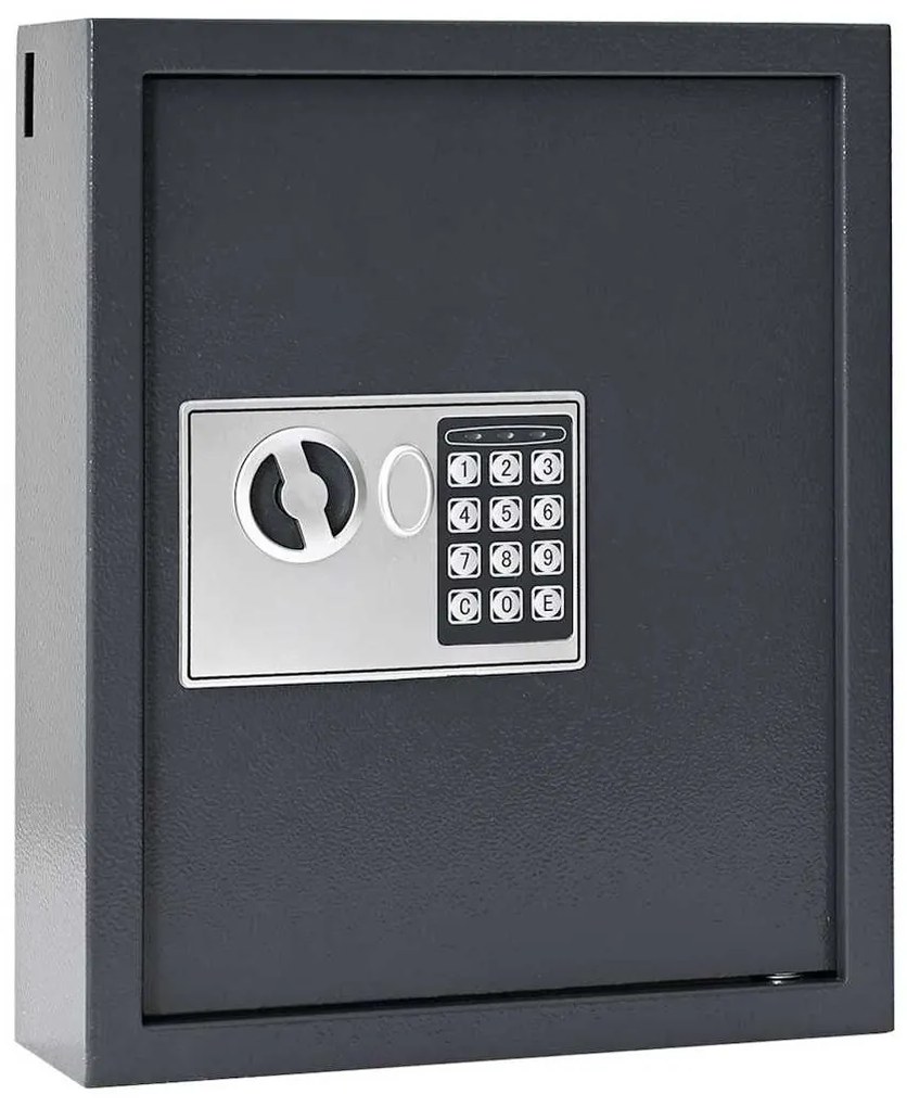 vidaXL Cofre Digital com bloqueio Cinzeto 30 x 10 x 36.5 cm Aço