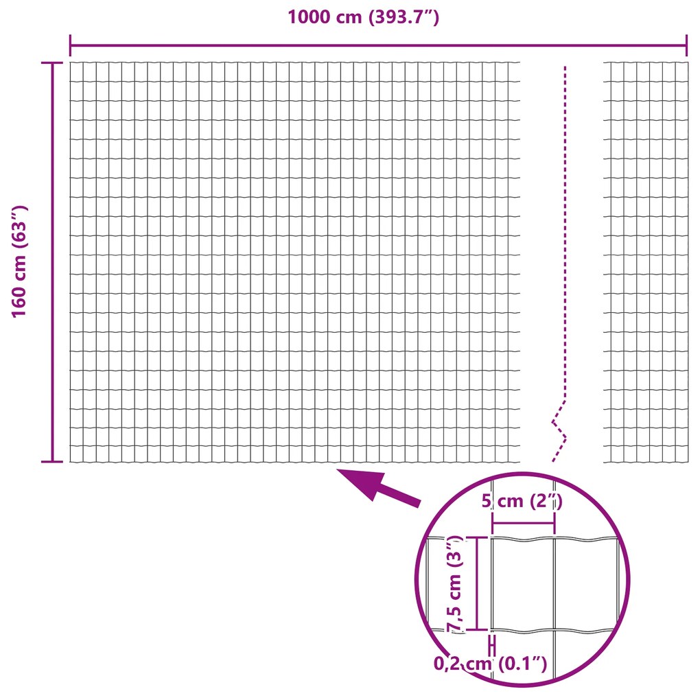 Cerca Euro com 5 Postes U Verde 1.6x10 m de Aço