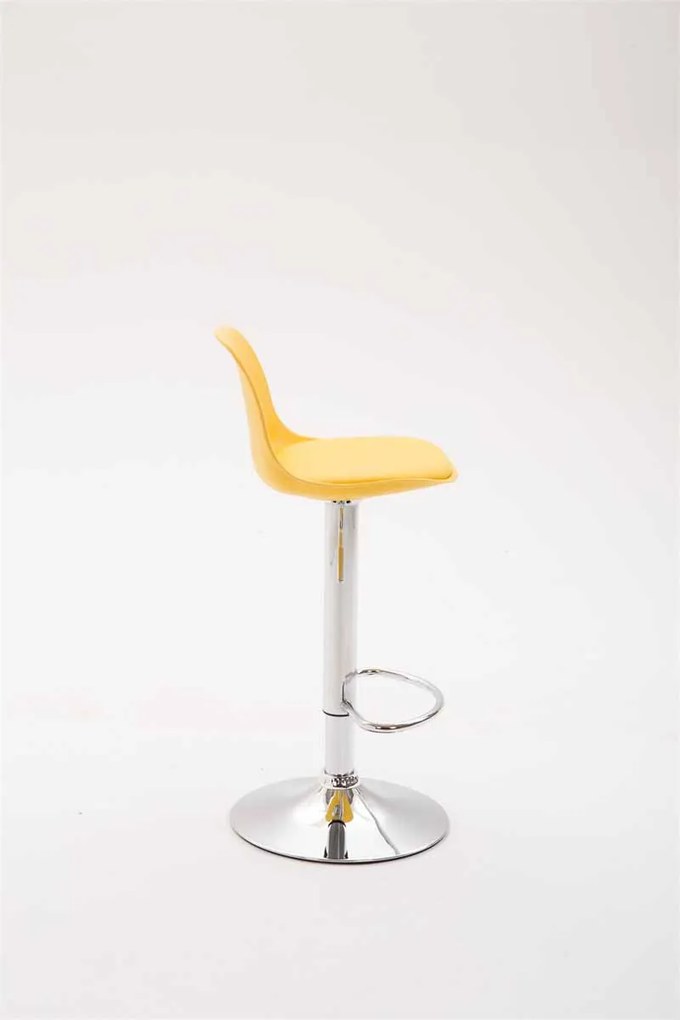 Banco alto Kiel em couro sintético 39 x 82-104 x 43 cm Amarelo