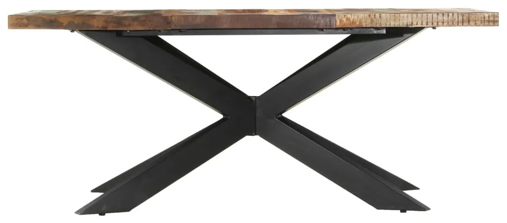 Mesa de jantar 180x90x76 cm madeira recuperada maciça