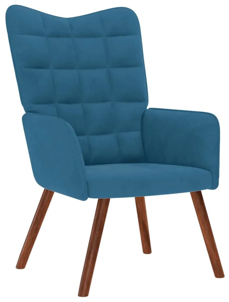 vidaXL Cadeira de descanso veludo azul