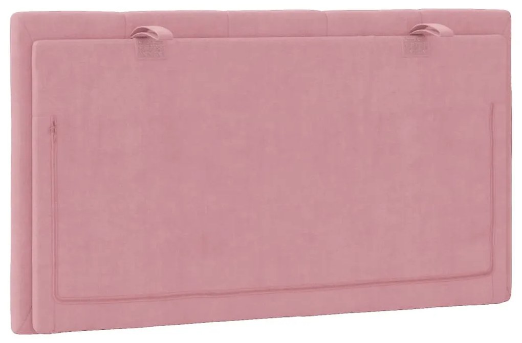 Almofadão de cabeceira 80 cm veludo rosa