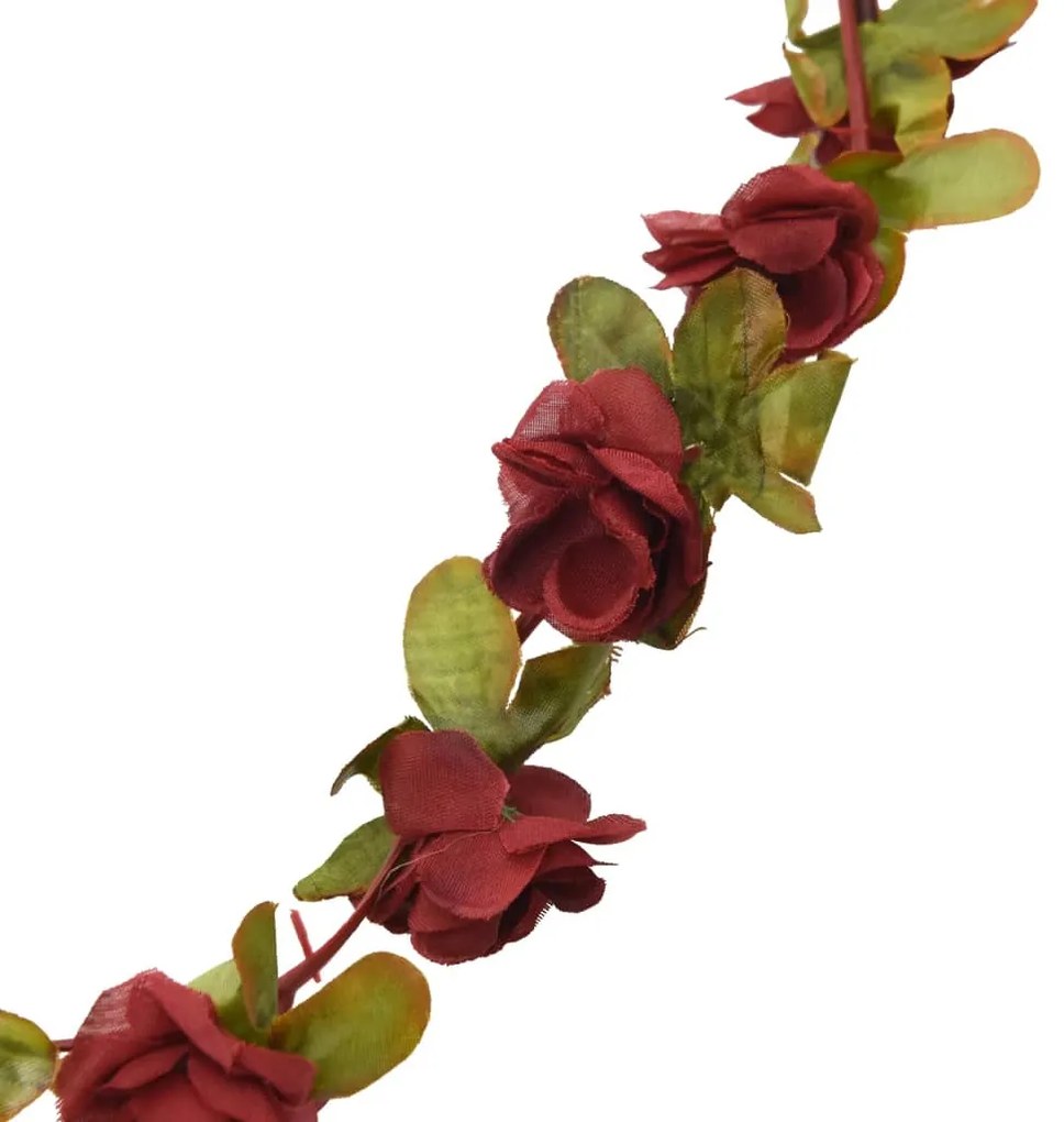Grinaldas de flores de Natal 6 pcs 250 cm vermelho-tinto
