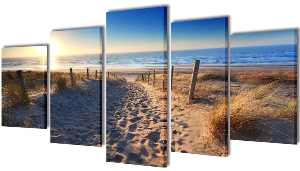 241565 vidaXL Políptico praia de areia 200 x 100 cm