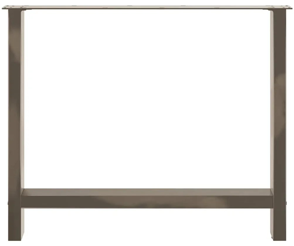 Pés para mesa de jantar em aço natural, 2 peças, 100x(72-73) cm, aço