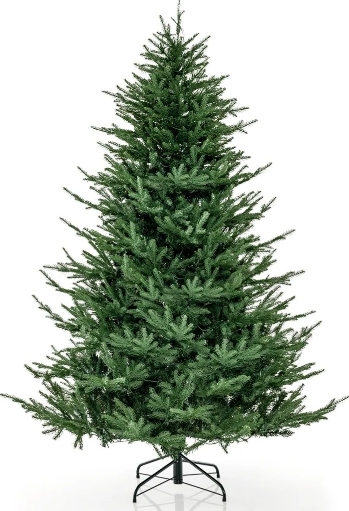 Árvore de Natal Artificial com 380 Luzes LED Brancas Quentes e 8 Modos de Luz 135 x 55 x 213 cm Verde
