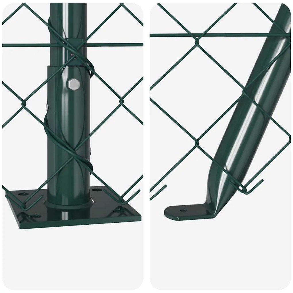 Conjunto de Postes de Cerca Prateado 10 x 1 m Aço Galvanizado