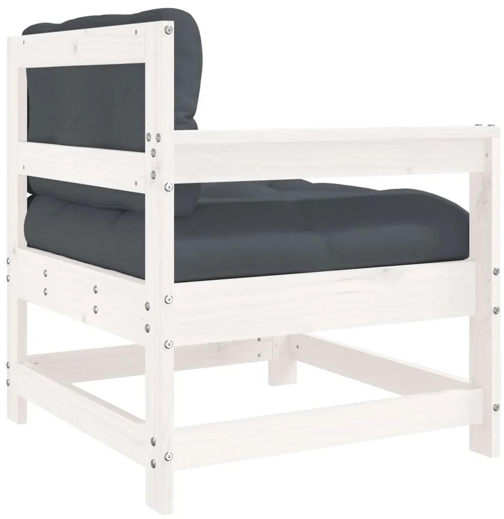 Cadeiras de jardim c/ almofadões 2 pcs pinho maciço branco
