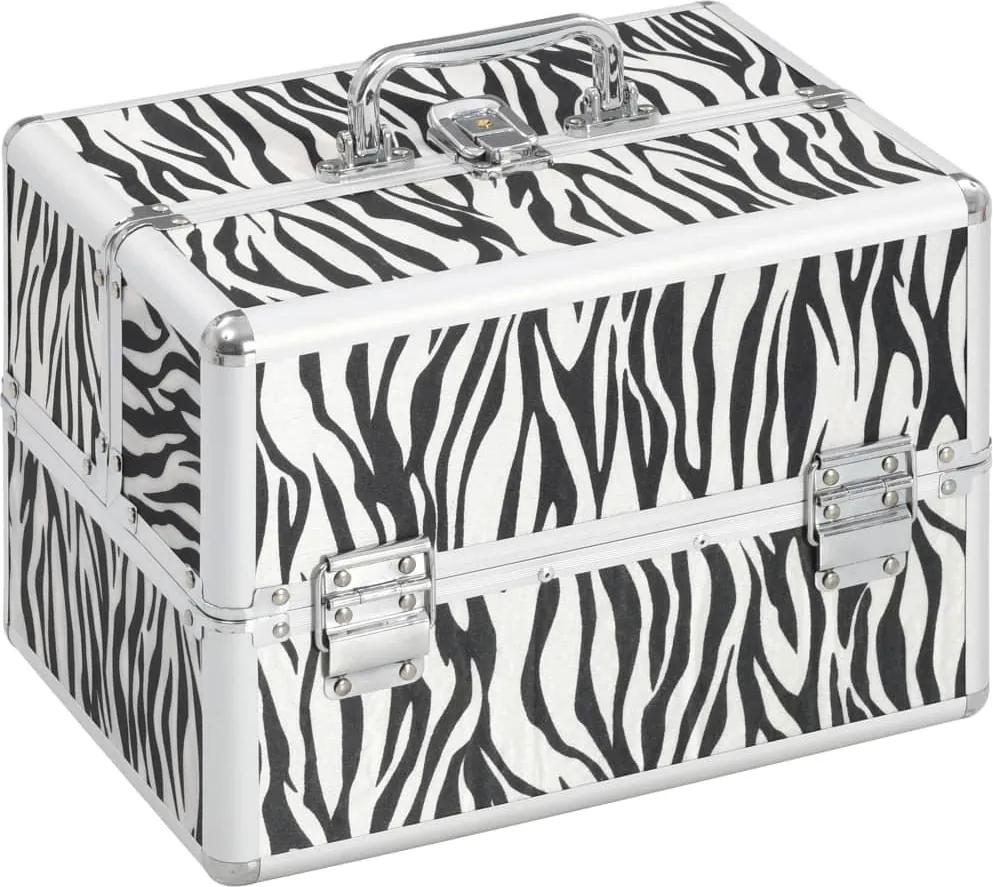Caixa de maquilhagem 22x30x21 cm alumínio riscas de zebra
