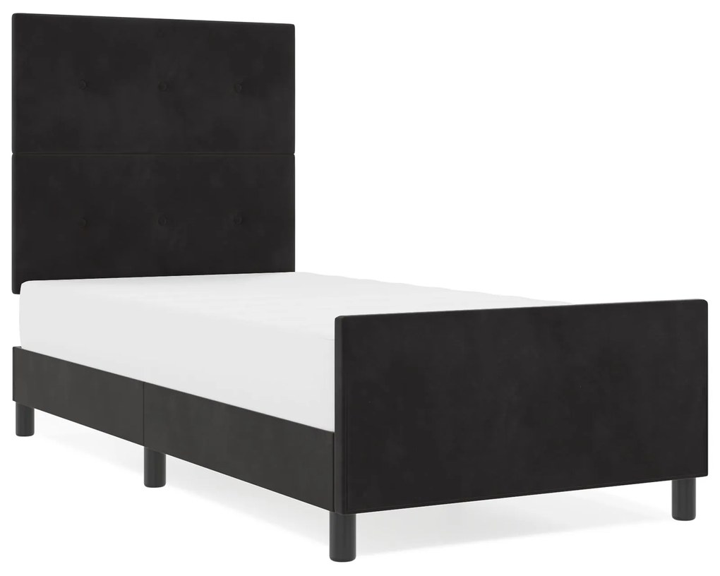 Cama vidaXL Preta 90x190 cm Veludo