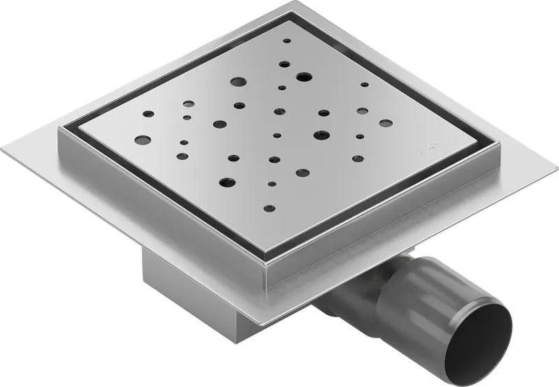 Mexen Flat-Q M12 ralo de chão quadrado 15 x 15 cm, inox - 1010415
