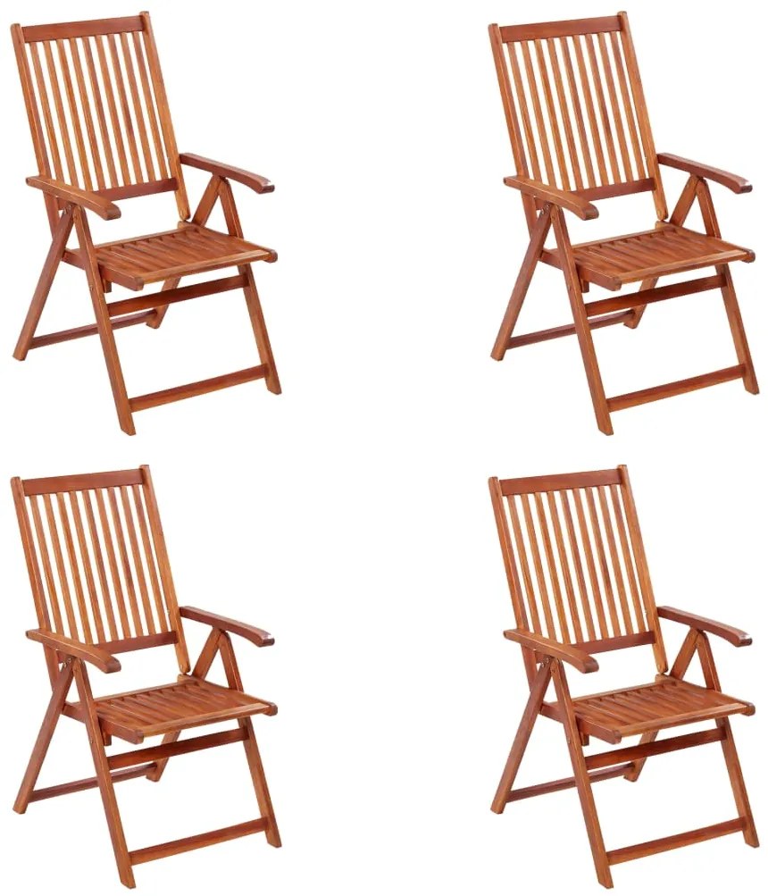 Cadeiras de jardim dobráveis 4 pcs madeira de acácia maciça