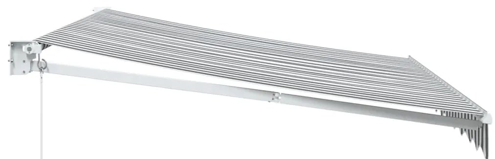 Toldo retrátil 3x2,5 m tecido e alumínio antracite e branco