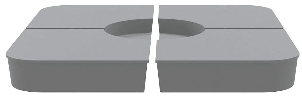 4 pcs conj. base para guarda-sol de suporte cruzado 100 kg PP